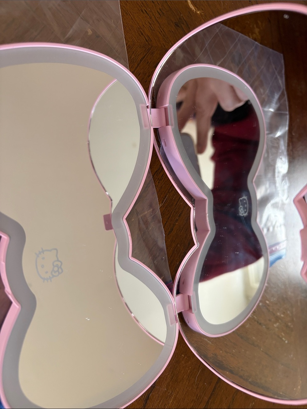 Hello Kitty Pink Folding Compact Mirror with Triple Panels